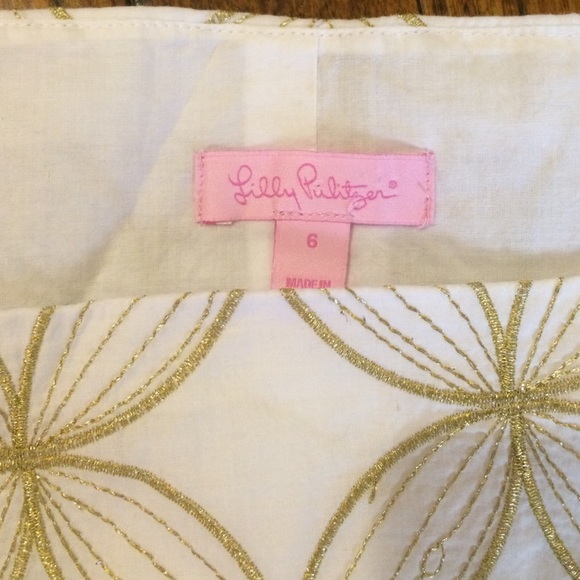 Lilly Pulitzer gold embroidered dress - Picture 3 of 4